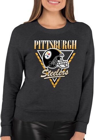 Team Fan Apparel NFL Womens Retro Triangle Slouchy Crewneck, Fleece Pullover Tagless, Long Sleeve Sweatshirt, Football in Saudi Arabia