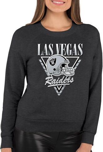 Team Fan Apparel NFL Womens Retro Triangle Slouchy Crewneck, Fleece Pullover Tagless, Long Sleeve Sweatshirt, Football in Saudi Arabia