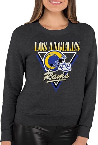 Team Fan Apparel NFL Womens Retro Triangle Slouchy Crewneck, Fleece Pullover Tagless, Long Sleeve Sweatshirt, Football in Saudi Arabia