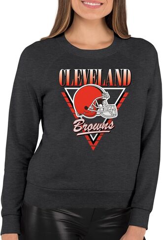 Team Fan Apparel NFL Womens Retro Triangle Slouchy Crewneck, Fleece Pullover Tagless, Long Sleeve Sweatshirt, Football in Saudi Arabia