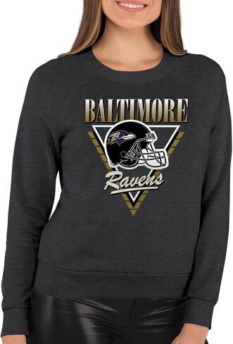 Team Fan Apparel NFL Womens Retro Triangle Slouchy Crewneck, Fleece Pullover Tagless, Long Sleeve Sweatshirt, Football in Saudi Arabia