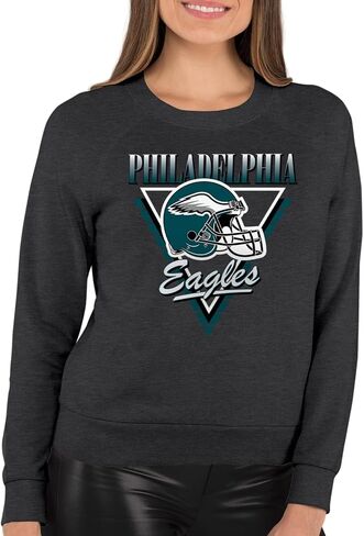 Team Fan Apparel NFL Womens Retro Triangle Slouchy Crewneck, Fleece Pullover Tagless, Long Sleeve Sweatshirt, Football in Saudi Arabia