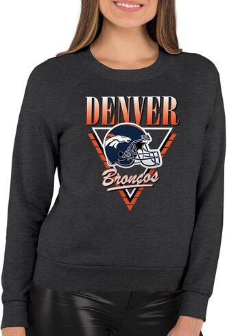 Team Fan Apparel NFL Womens Retro Triangle Slouchy Crewneck, Fleece Pullover Tagless, Long Sleeve Sweatshirt, Football in Saudi Arabia