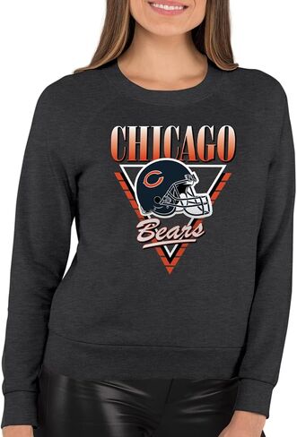 Team Fan Apparel NFL Womens Retro Triangle Slouchy Crewneck, Fleece Pullover Tagless, Long Sleeve Sweatshirt, Football in Saudi Arabia