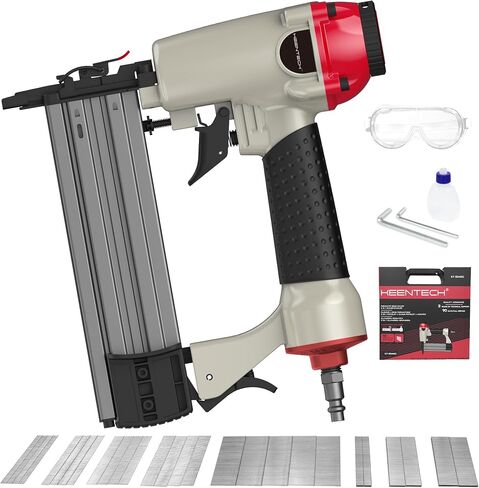 Pneumatic Staple Gun, 2 in 1 Nail Gun, 18 Gauge Brad Nailer with Depth Control, Adjustable Nailgun, Air Power Wood Nailers, Upholstery Crown Stapler for Woodworking, Carry Case, KT5040C in Saudi Arabia