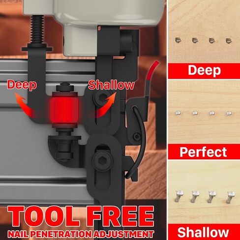 Pneumatic Staple Gun, 2 in 1 Nail Gun, 18 Gauge Brad Nailer with Depth Control, Adjustable Nailgun, Air Power Wood Nailers, Upholstery Crown Stapler for Woodworking, Carry Case, KT5040C in Saudi Arabia