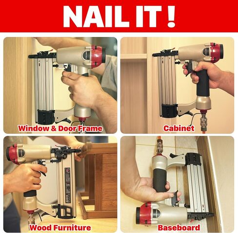 Pneumatic Staple Gun, 2 in 1 Nail Gun, 18 Gauge Brad Nailer with Depth Control, Adjustable Nailgun, Air Power Wood Nailers, Upholstery Crown Stapler for Woodworking, Carry Case, KT5040C in Saudi Arabia
