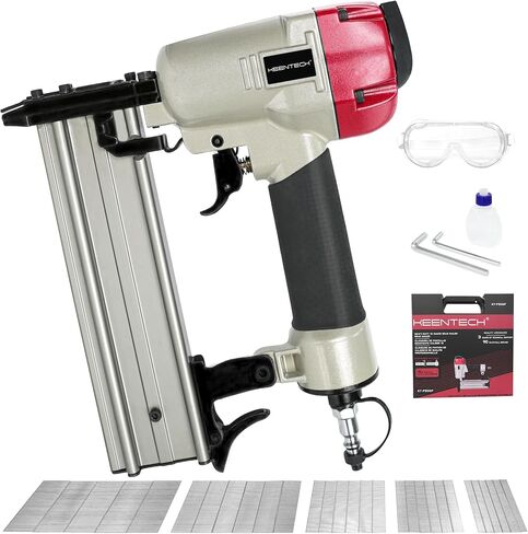 Pneumatic Staple Gun, 2 in 1 Nail Gun, 18 Gauge Brad Nailer with Depth Control, Adjustable Nailgun, Air Power Wood Nailers, Upholstery Crown Stapler for Woodworking, Carry Case, KT5040C in Saudi Arabia