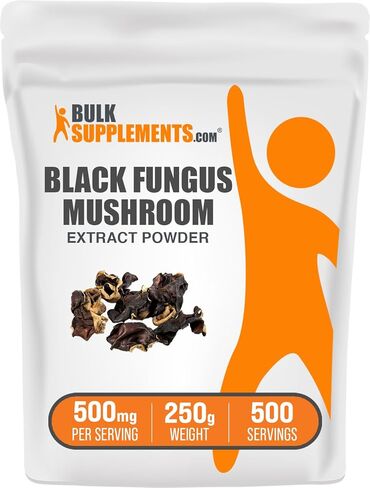 BulkSupplements.com مسحوق مستخلص الفطر الأسود - مكمل الفطر، مسحوق فطر الأذن الخشبية - خالي من الغلوتين، 500 مجم لكل وجبة، 1 كجم (2.2 رطل) (عبوة من قطعة واحدة) in Saudi Arabia