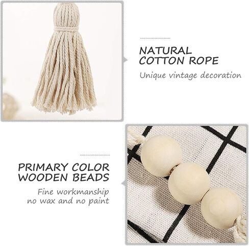 BESPORTBLE Home Decor Farmhouse Beads 4 Pcs Tassel Wood Beads Wood Beads Garland Cotton Line Decorative Door Handle Decor Tassel Bead Pendant for Closet Door Porch Wooden Beads Garland Christmas Decor in Saudi Arabia