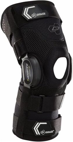 دعامة الركبة DonJoy Performance Bionic Fullstop ACL - 4 نقاط من الرافعة المالية، دعم الركبة المفصلي لحماية الأربطة، والإصابات، ومنع فرط تمديد الركبة لكرة القدم، وكرة القدم، ولاكروس، ورياضات الاتصال in Saudi Arabia