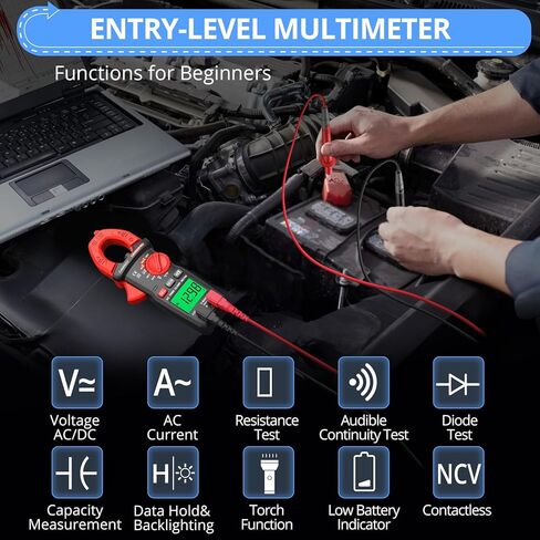 CAMWAY المشبك متر، المشبك الرقمي المتعدد، TRMS 6000counts 600A AC / DC الحالي، AC / DC الجهد NCV استمرارية السعة المقاومة التردد اختبار الصمام الثنائي LOZ، كبير الخلفية LCD المحمولة أمبير المشبك اختبار in Kuwait