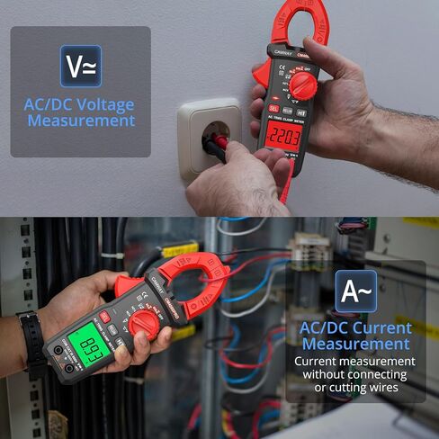 CAMWAY المشبك متر، المشبك الرقمي المتعدد، TRMS 6000counts 600A AC / DC الحالي، AC / DC الجهد NCV استمرارية السعة المقاومة التردد اختبار الصمام الثنائي LOZ، كبير الخلفية LCD المحمولة أمبير المشبك اختبار in Kuwait