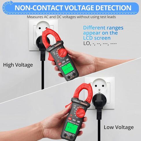 CAMWAY المشبك متر، المشبك الرقمي المتعدد، TRMS 6000counts 600A AC / DC الحالي، AC / DC الجهد NCV استمرارية السعة المقاومة التردد اختبار الصمام الثنائي LOZ، كبير الخلفية LCD المحمولة أمبير المشبك اختبار in Kuwait