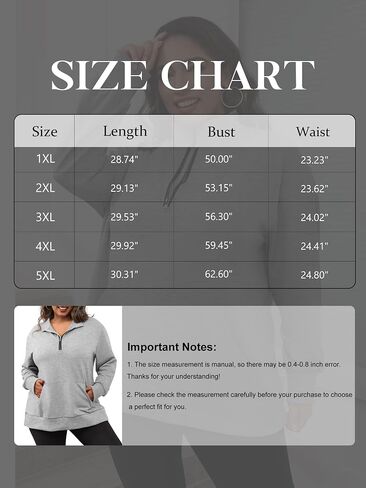 TAKEYAL Plus Size Sweatshirts for Women Pockets Half Zip Pullover Oversized Drop Shoulder Hoodie Teen Girls Y2K Clothes in Kuwait