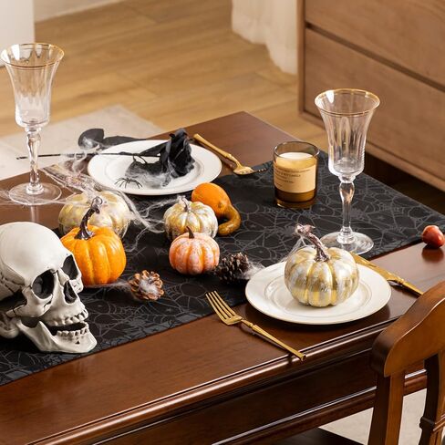 joybest Halloween Table Runner, 14 x 72 Inch Black Spider Web Table Runner for Halloween Table Decorations in Saudi Arabia