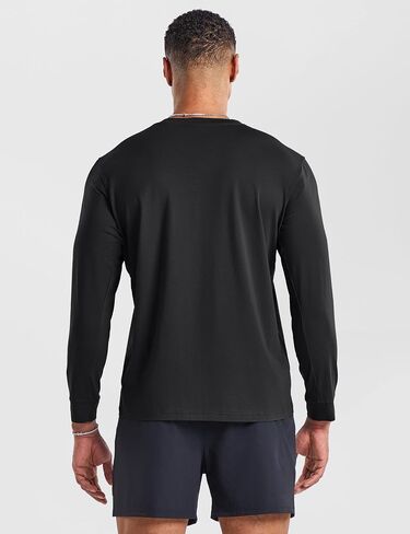 Ouber Men's Gym T-Shirt Sporty Workout Shirt Long Sleeve Casual Tops Athletic Fitness Tee in Kuwait
