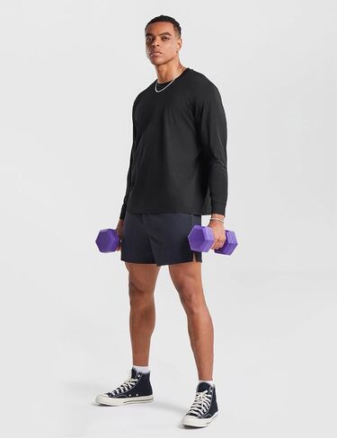 Ouber Men's Gym T-Shirt Sporty Workout Shirt Long Sleeve Casual Tops Athletic Fitness Tee in Kuwait