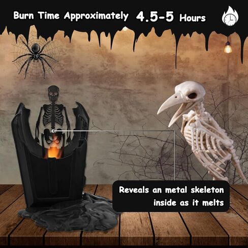 Coffin Skeleton Candles, Spooky Halloween Skull Decorations Indoor, Gothic Vintage Decor Horror Candle Gift for Home Table Room Bar in Saudi Arabia