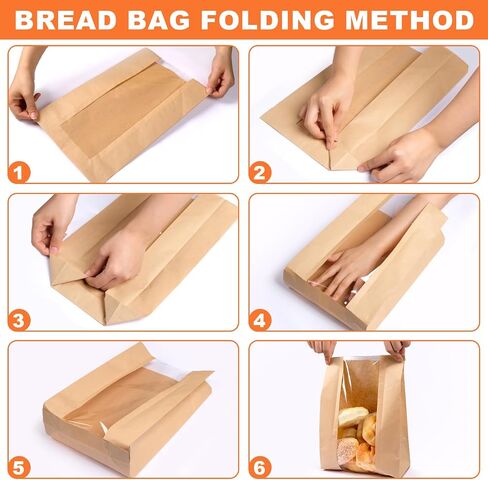 Paper Bread Bags - 30 Pack - Homemade Bread Storage Bags with Clear Window Includes Label Seal Stickers -Bakery Packaging Bags for Cookies, Bread, and Treats - Large Kraft 13.7x8.2x3.5inch Brown in Saudi Arabia
