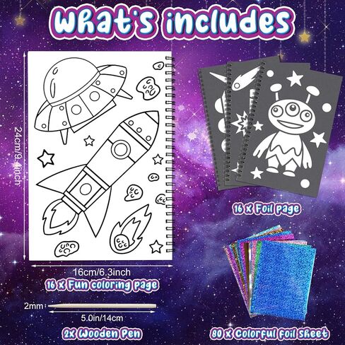 Art & Craft Activity,Foil Fun Dress Up DIY Art Kits,No Mess Creative Foil Art Kits Set Drawing Game for Kids,Birthday Gifts Crafts Supplies Kits Travel Toys for Girls Boys Ages 4 5 6 7 8 9 Year Old in Saudi Arabia