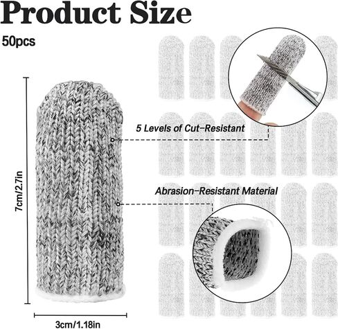 50 قطعة من أغطية الأصابع المقاومة للقطع لحماية أطراف الأصابع، غطاء للأصابع قابل لإعادة الاستخدام، واقيات للأصابع لعمل المطبخ in Kuwait