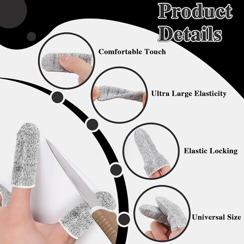 50 قطعة من أغطية الأصابع المقاومة للقطع لحماية أطراف الأصابع، غطاء للأصابع قابل لإعادة الاستخدام، واقيات للأصابع لعمل المطبخ in Kuwait