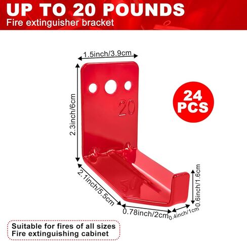 24 حزمة طفاية حريق جبل طفاية حريق عالمية قوس 5 إلى 45 رطل طفاية حريق جدار جبل قوس حامل طفاية حريق، طفاية حريق جدار السنانير شماعات مع مسامير in Kuwait
