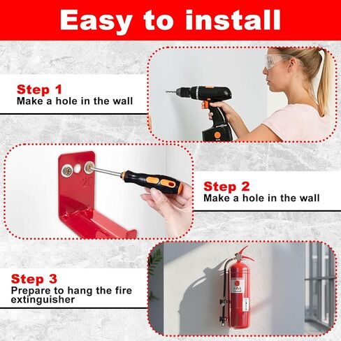 24 حزمة طفاية حريق جبل طفاية حريق عالمية قوس 5 إلى 45 رطل طفاية حريق جدار جبل قوس حامل طفاية حريق، طفاية حريق جدار السنانير شماعات مع مسامير in Kuwait