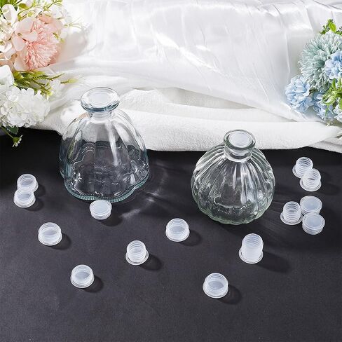 GORGECRAFT 50PCS 5 Sizes Clear Plastic Stopper with Pull Tab Salt and Pepper Shaker Stoppers Replacement Bottle Plug 10.5mm to 18mm Inner Diameter Reusable Column End Covers for Pots Bottles in Saudi Arabia