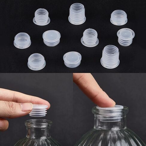 GORGECRAFT 50PCS 5 Sizes Clear Plastic Stopper with Pull Tab Salt and Pepper Shaker Stoppers Replacement Bottle Plug 10.5mm to 18mm Inner Diameter Reusable Column End Covers for Pots Bottles in Saudi Arabia