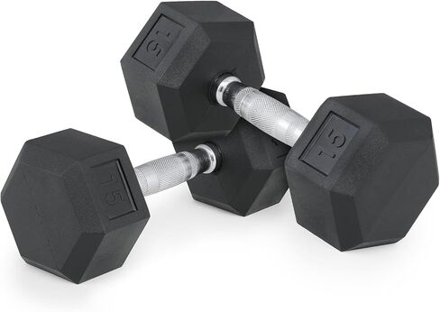 MADOG Hex-Dumbbells, Rubber Coated Cast Iron Dumbbell Set, Hand Weights With Anti-Slip Grip, 5-25 LBS in Saudi Arabia