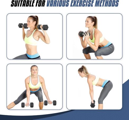 MADOG Hex-Dumbbells, Rubber Coated Cast Iron Dumbbell Set, Hand Weights With Anti-Slip Grip, 5-25 LBS in Saudi Arabia