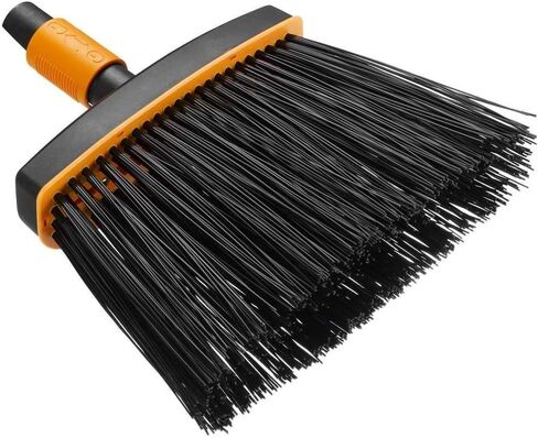 Fiskars QuikFit Patio Broom، رأس مكنسة، العرض: 38 سم، شعيرات صناعية، أسود/برتقالي، 1001416 in Kuwait