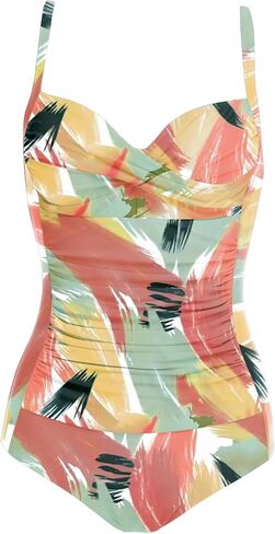Ekouaer Womens One Piece Bathing Suits Backless Swimsuits Print Swimwear Rainbow in Saudi Arabia