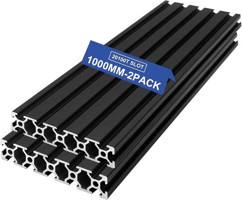2PCS T Slot 20100 Aluminum Extrusion European Standard 1000mm(39.3inch) Length Anodized Extruded Aluminum for CNC DIY 9D Printer and Industrial Bracket Making in Kuwait