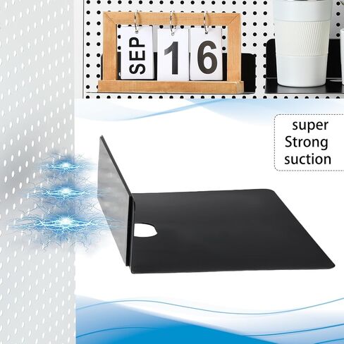 ثيروين 4 عبوات من أرفف منظم بيجبورد، صينية فولاذية معدنية مغناطيسية رف بيجبورد رف تثبيت على الحائط، سلة ملحقات بيجبورد لتنظيم طاولة العمل، المرآب، مكتب المطبخ، أسود in Kuwait