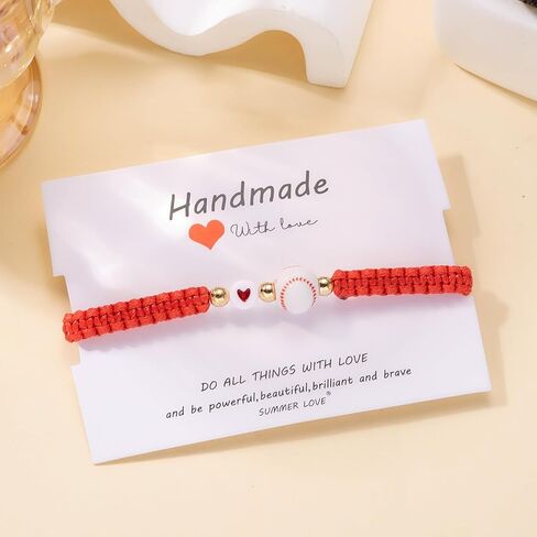 Football Bracelet for Women Men, Adjustable Handmade Braided Sports Rope Football Baseball Basketball Soccer Bracelet Player Sport Fans Matching Jewelry Gift in Saudi Arabia