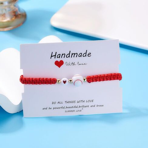 Football Bracelet for Women Men, Adjustable Handmade Braided Sports Rope Football Baseball Basketball Soccer Bracelet Player Sport Fans Matching Jewelry Gift in Saudi Arabia