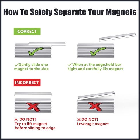 6 قطع من مغناطيسات الأرض النادرة القوية، مغناطيس النيوديميوم القوي مع لاصق مزدوج الجوانب، مغناطيس قوي شديد التحمل للمرآب والمطبخ والعلوم والحرف اليدوية والمكتب - 60 × 10 × 3 مم in Kuwait