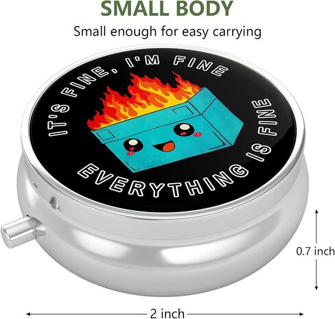 Nipichsha Pill Box, Small Pill Case for Purse & Pocket, Cute Medicine Organizer Travel Pillbox, Portable Pill Container Holder to Hold Vitamins, Medication, Fish Oil & Supplement, Cute Dumpster in Saudi Arabia