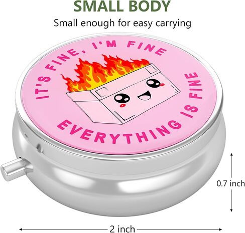 Nipichsha Pill Box, Small Pill Case for Purse & Pocket, Cute Medicine Organizer Travel Pillbox, Portable Pill Container Holder to Hold Vitamins, Medication, Fish Oil & Supplement, Cute Dumpster in Saudi Arabia