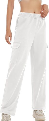 Cargo Pants Women，Sweatpants Women，High Waisted Sweatpants Jogging Pants Baggy Slacks Multi Pocket Pants in Saudi Arabia