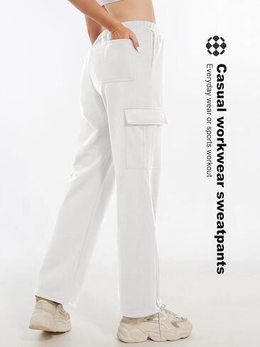 Cargo Pants Women，Sweatpants Women，High Waisted Sweatpants Jogging Pants Baggy Slacks Multi Pocket Pants in Saudi Arabia