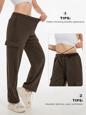 Cargo Pants Women，Sweatpants Women，High Waisted Sweatpants Jogging Pants Baggy Slacks Multi Pocket Pants in Saudi Arabia
