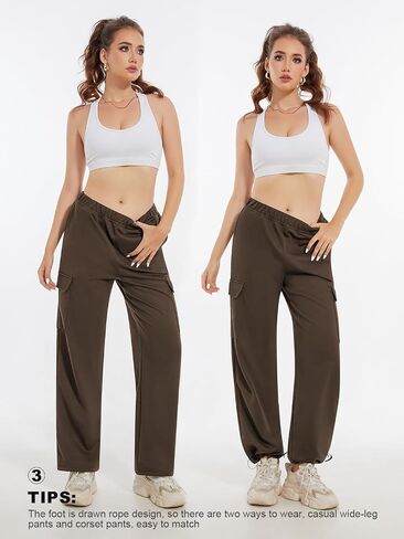 Cargo Pants Women，Sweatpants Women，High Waisted Sweatpants Jogging Pants Baggy Slacks Multi Pocket Pants in Saudi Arabia