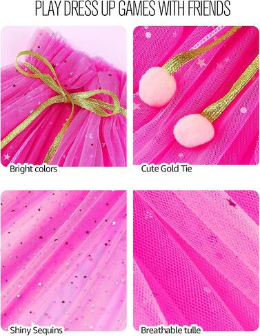Princess Dress up Clothes for Little Girl, 10Pcs Princess Cape with Crown, Cosplay Christmas Halloween Birthday Gift in Saudi Arabia