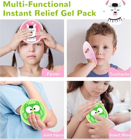 Kids Ice Packs for Boo Boos, Boo Boo Ice Packs for Kids, 2 Packs Cute Hot Cold Gel ice Packs for Injuries Reusable for Kid's Fever, Pain Relief, Wisdom Teeth, First Aid and Head, Arms, Legs Injuries in Saudi Arabia