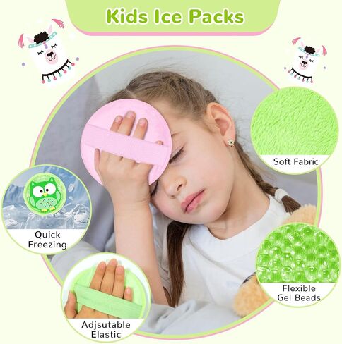 Kids Ice Packs for Boo Boos, Boo Boo Ice Packs for Kids, 2 Packs Cute Hot Cold Gel ice Packs for Injuries Reusable for Kid's Fever, Pain Relief, Wisdom Teeth, First Aid and Head, Arms, Legs Injuries in Saudi Arabia