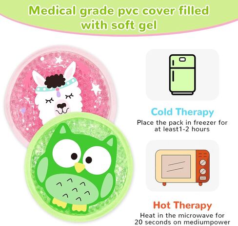 Kids Ice Packs for Boo Boos, Boo Boo Ice Packs for Kids, 2 Packs Cute Hot Cold Gel ice Packs for Injuries Reusable for Kid's Fever, Pain Relief, Wisdom Teeth, First Aid and Head, Arms, Legs Injuries in Saudi Arabia